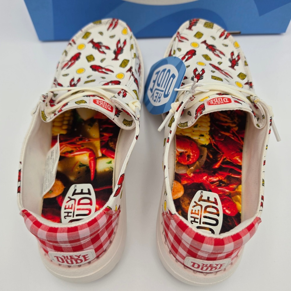 Hey Dude Wendy Women Crawfish Boil Lobster Gingham Shoes,Size W10 NWB - Picture 5 of 11